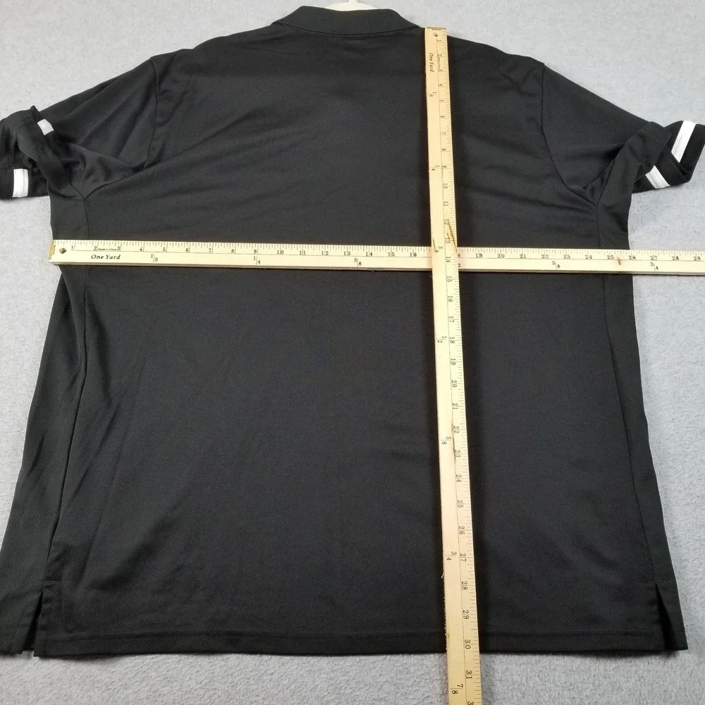 Adidas Polo Shirt Mens 2XL Black Nebraska Wesleyan Track & Field Climacool Sport